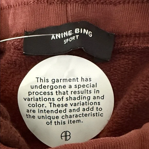 Anine Bing Sport Burgundy Jogger Pants with Logo - Picture 3 of 6